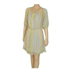 New Everly Pastel Aztec Print Sheer Lined Dress